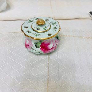 Vintage Porcelain English Ink Well, Multi Use Dish, Pen Holder